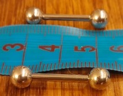 Sztanga z kulką do piercingu tytan grubość pręta 2 mm