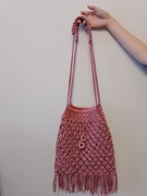 Torebka wykonana techniką makramy