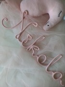 Nikola napis imię ze sznurka i drutu, ozdoba pokoju dziecięcego, 6 liter