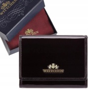 Portfel damski lakierowany czarny Wittchen wymiary: 9 x 12 cm