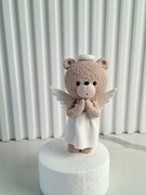 Aniołek miś chrzest na tort z masy cukrowej topper 3D