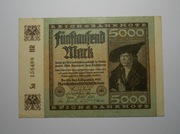 Stary banknot 5000 Marek Niemcy