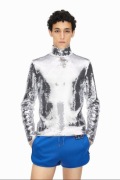 Srebrny cekinowy golf RABANNE x H&M r. XS