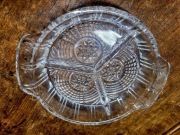 Talerz trójdzielny kryształowy na przystawki PRL