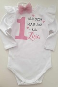 Body + Opaska na roczek dla dziewczynki KOMPLET rok pierwsze urodziny 92