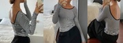 Koszulka z długim rękawem w paski H&M r. L