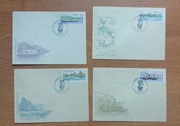 4 koperty Vintage 1szy dzień obiegu 150.rocznica żeglugi parowej na Wiśle