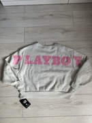 Playboy szara bluza hoodie przez głowę z nadrukiem nowa