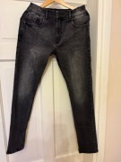 Jeansy męskie 32R Twistetsoul denim slim fit bawełna czarne z przetarciami