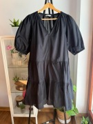 Czarna zwiewna sukienka z organicznej bawełny