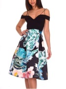 sukienka Black Floral Printed Skater Dress – AX Paris US rozmiar L 40