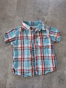 Koszula chłopięca w kratkę na krótki rękaw, rozmiar 80 cm