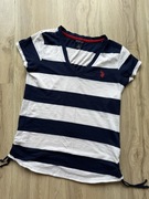 Bluzka u s Polo koszulka w paski niebiesko biała