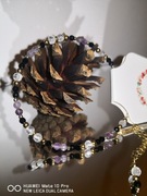 Bransoletka Amulet ametyst, kryształ górski, onyks