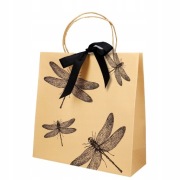Torebka prezentowa kraft z kokardą "Ważka", 28x28 cm