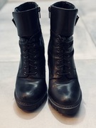 Skórzane botki r.37, czarne, Lasocki