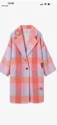 Miś Uszatek płaszcz wełniany wiosenny w kratkę L kolorowy hit sezonu 2026