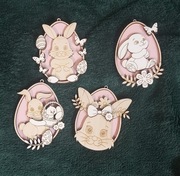 Zając Wielkanocny Drewniany Zawieszka 3D Pisanka Ozdoba Stroik Prezent