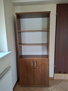 Regał biurowy, szafa biurowa dwudrzwiowa, ciemny brąz, stan bardzo dobry