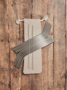 Zestaw 10 słomek stal nierdzewna + 2 szczoteczki + torba lniana | Eko