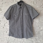 Koszula męska H&M rozm. L krótki rękaw kratka czarna