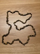 Długi naszyjnik z kamieni tygrysie oko