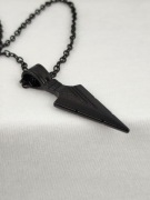 Naszyjnik męski czarny sztylet kunai VINTAGE 