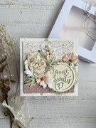 Kartka na chrzest, dla dziewczynki, różowa, w pudełku HANDMADE