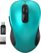 WisFox Wireless Mouse 2.4G ergonomiczna mysz USB 6 przycisków zielona