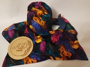 Bawełniany damski komplet czapka i szal Kolorowe liście monstery XS,M,XL