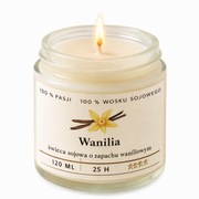 Świeca sojowa Wanilia 120 ml – ręcznie robiona | Rubinowe Candles