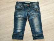 XS 34 Zgrabne Spodnie Rybaczki Jeansy Szorty granatowe niebieskie 