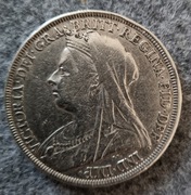 1 KORONA Wielka Brytania 1897 - Srebrna (4) 