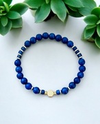 Bransoletka kamienie naturalne Lapis Lazuli hematyt 