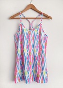 Festiwalowa Bluzka Tunika Na Ramiączkach Kolorowa Wzory Etno Boho M