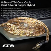 CCA 784 Core Gold, Silver & Copper Hybrid C-Pin 3.5mm