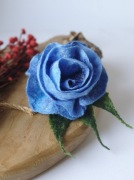 Broszka ręcznie filcowana. Prezent, wełna merino, Boho, kwiat, róża.