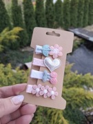 Mini spinki do włosów dla niemowląt dziewczynek handmade 4 szt.