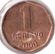 ARGENTYNA 1 centavo 2000 KM# 113a, AU