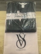 Satynowa piżama Victoria's Secret S czarna komplet koszula spodnie