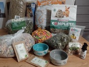 MISKI KRÓLIKA x2, gryzaki PAŁECZKI sianko MELISA babka lancetowata KARMA