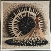 Ręcznie haftowany obraz haft krzyżowy 36x36 cm unikat