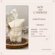 Świeca sojowa tors męski, prezent, urodziny, wieczór panieński