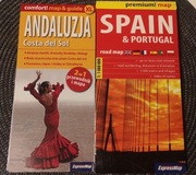 Mapa Andaluzja Costa Del Sol 2 w 1. Mapa Hiszpanii