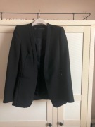 CZARNA WEŁNIANA MARYNARKA ZARA BASIC 34/XS