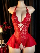 Czerwona Erotyczna bielizna seksowne body koronkowe rozmiar M