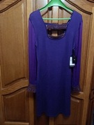 Andrzejki śliczna Sukienka damska  jedwab biżuteria Leo Guy roz.M/L nowa