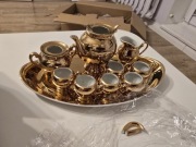 Minaturowy serwis dla lalek Ćmielow złoty