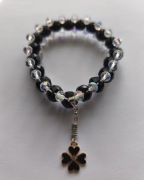 Podwójna bransoletka czarno-białą ręcznie robione z zawieszką 