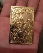 Kolekcjonerska metalowa karta Pokemon 24K 